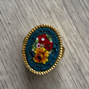 Gold and Multicolor Mosaic Trinket Box